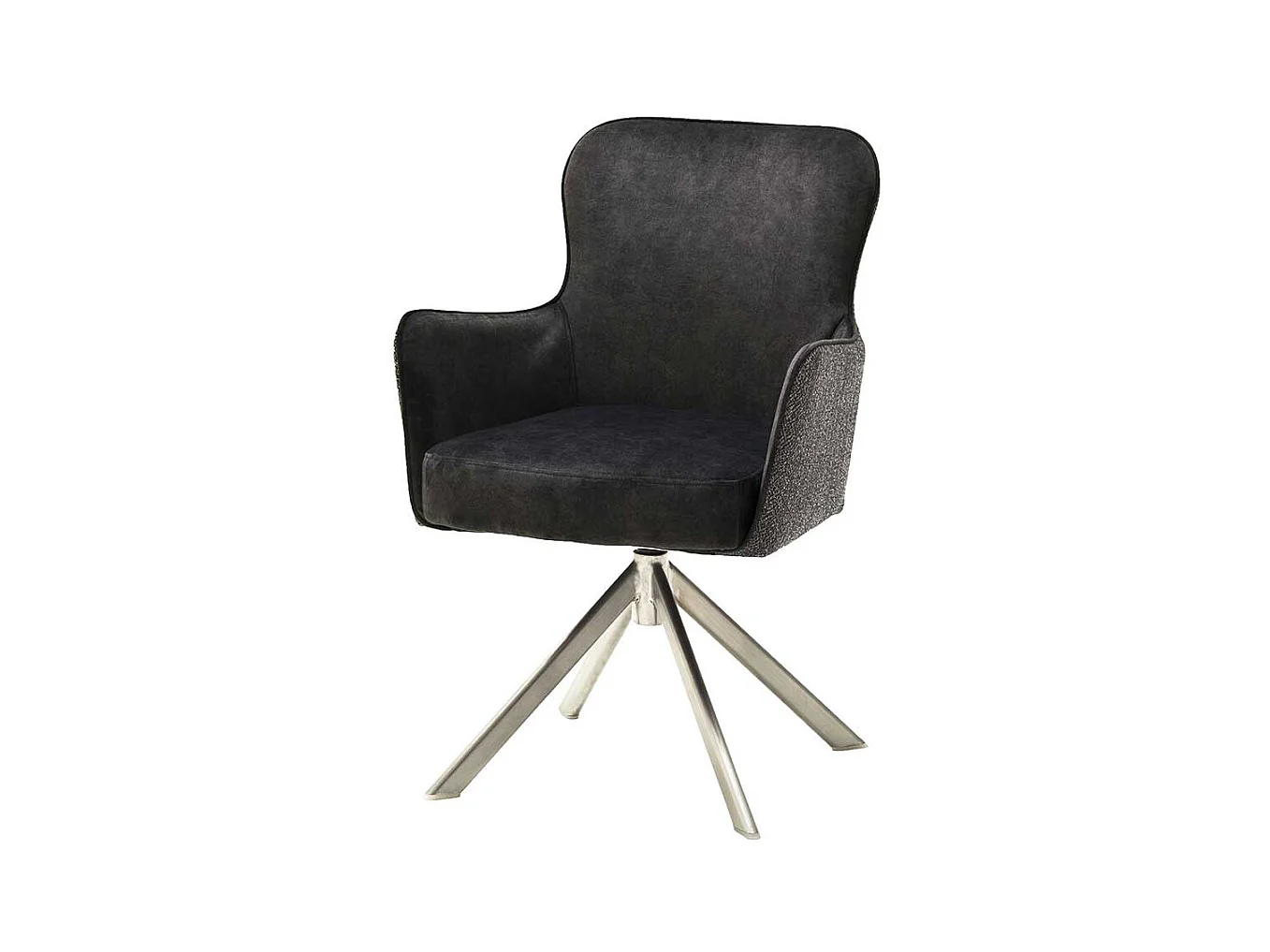 Esszimmer Drehst�hle in Anthrazit Stoff Armlehnen (2er Set)