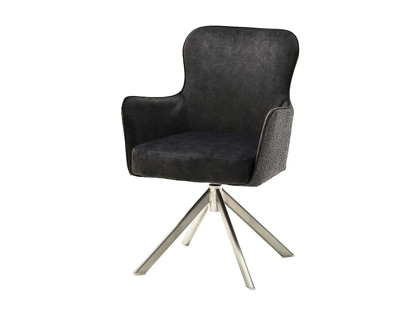 Esszimmer Drehst�hle in Anthrazit Stoff Armlehnen (2er Set)