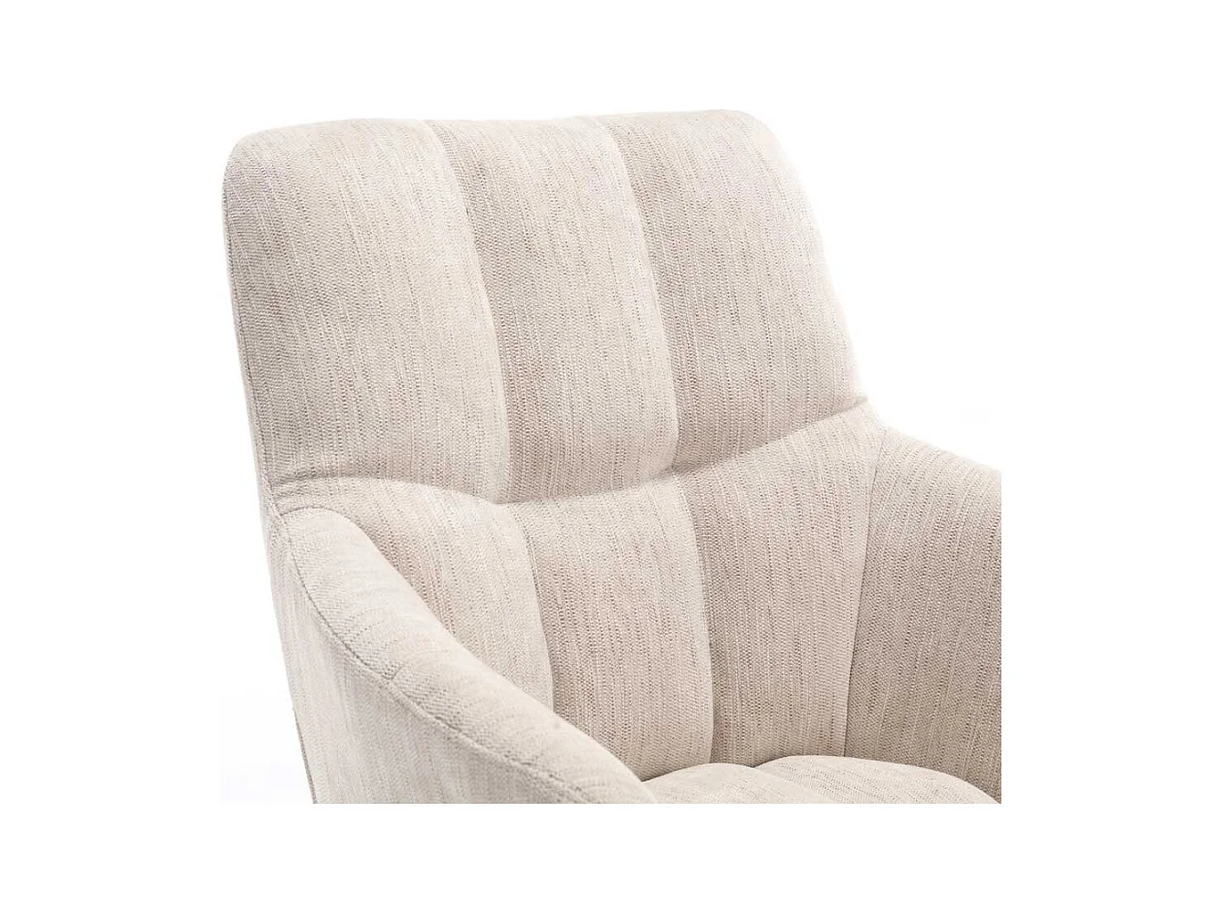 Drehstuhl Cremeweiß mit Armlehnen drehbar (2er Set)