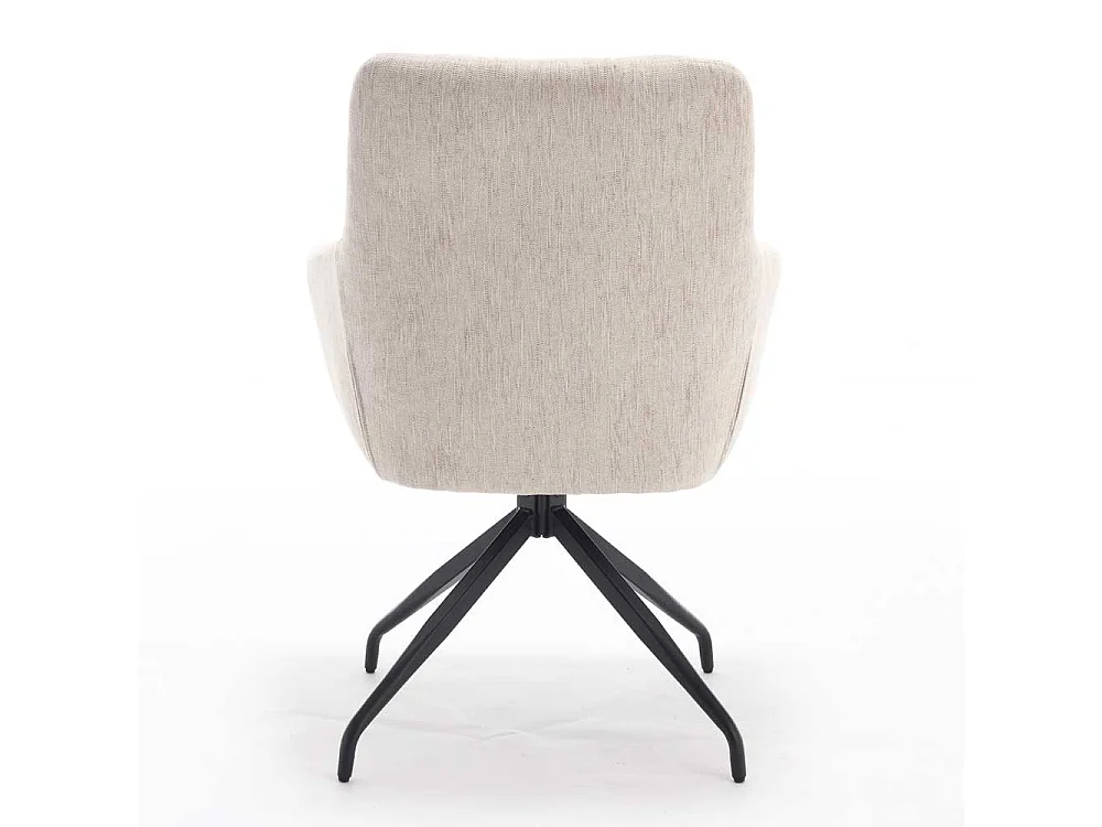 Drehstuhl Cremeweiß mit Armlehnen drehbar (2er Set)