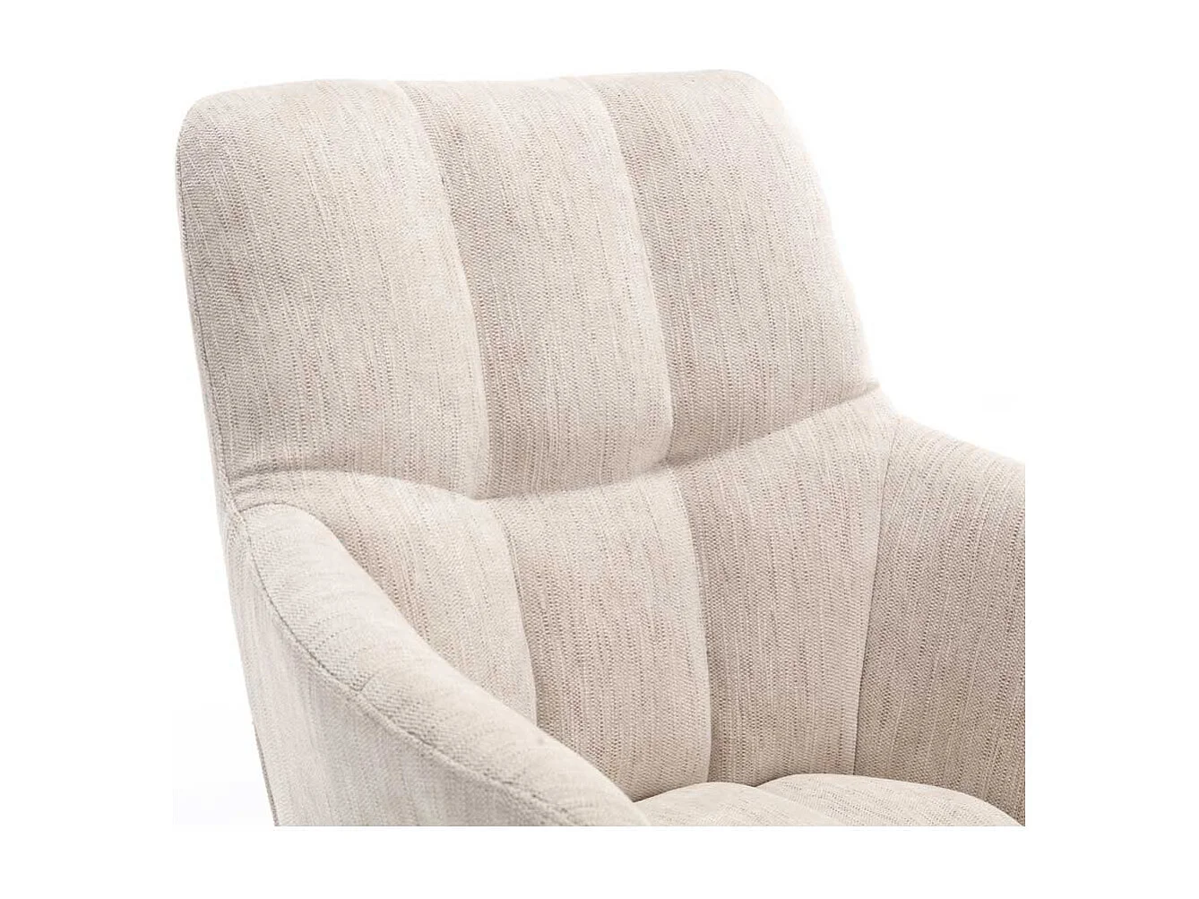 Drehstuhl Cremeweiß mit Armlehnen drehbar (2er Set)