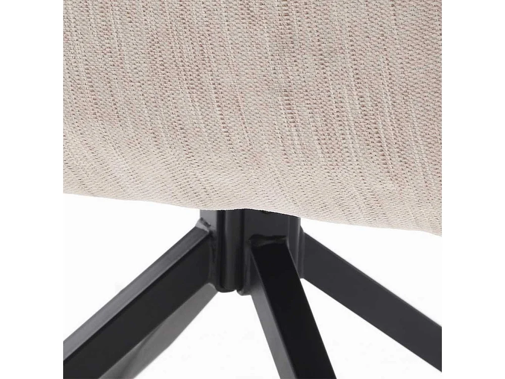 Drehstuhl Cremeweiß mit Armlehnen drehbar (2er Set)