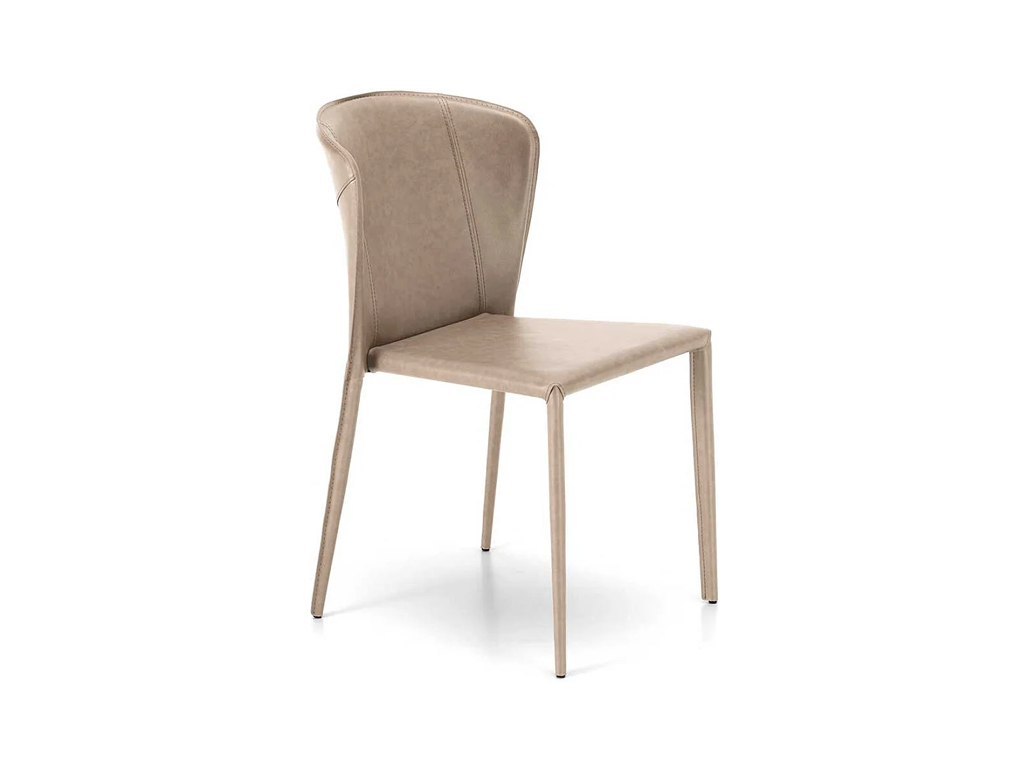 Kunstlederstühle in Taupe modern (2er Set)