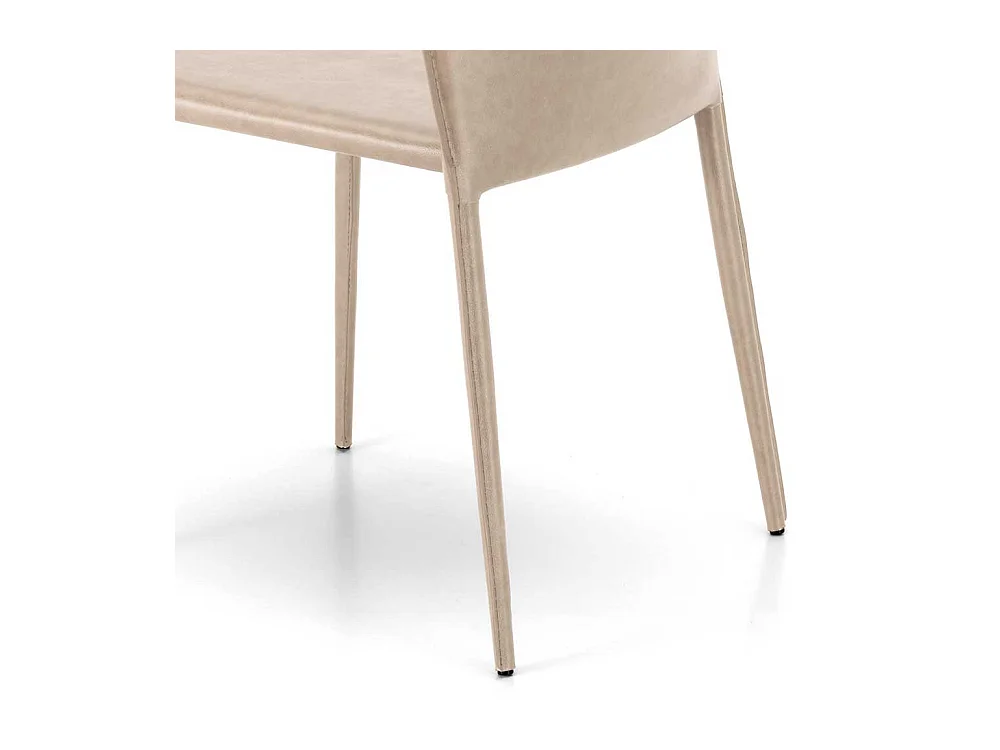 Kunstlederstühle in Taupe modern (2er Set)