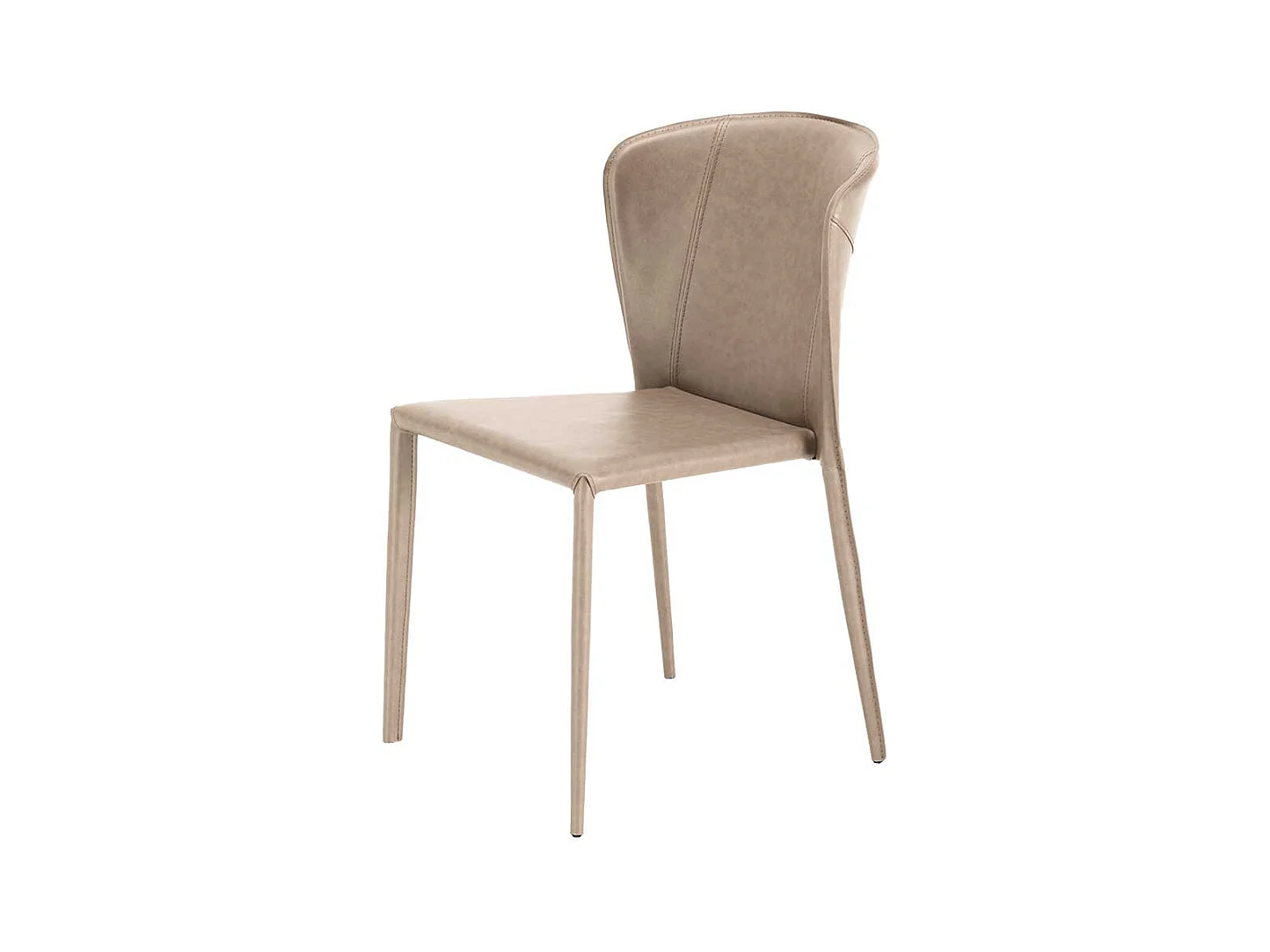 Kunstlederstühle in Taupe modern (2er Set)