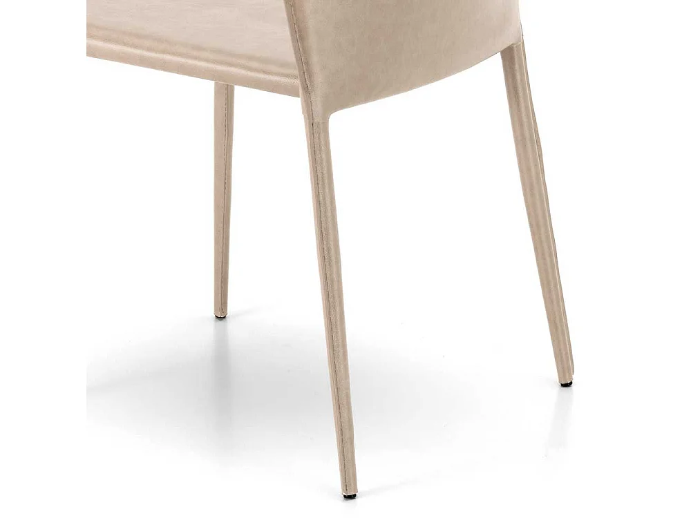 Kunstlederstühle in Taupe modern (2er Set)