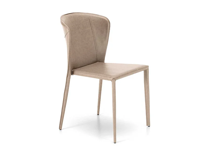 Kunstlederstühle in Taupe modern (2er Set)