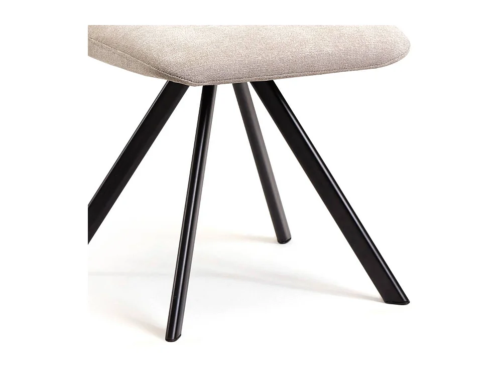 Esszimmerstuhl Polsterstuhl Esszimmer in Beige mit Gestell aus Metall (2er Set)