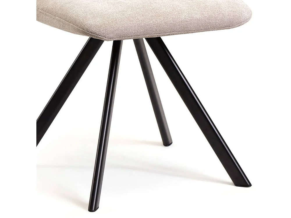 Esszimmerstuhl Polsterstuhl Esszimmer in Beige mit Gestell aus Metall (2er Set)