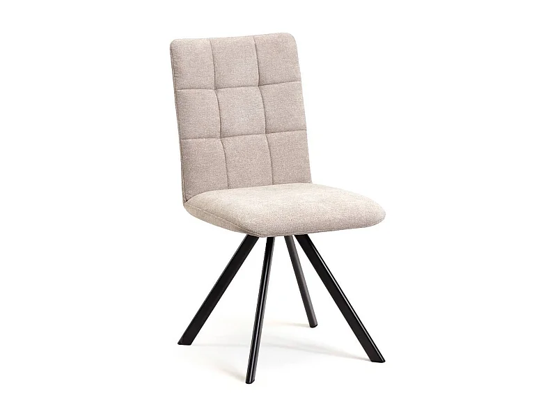 Esszimmerstuhl Polsterstuhl Esszimmer in Beige mit Gestell aus Metall (2er Set)