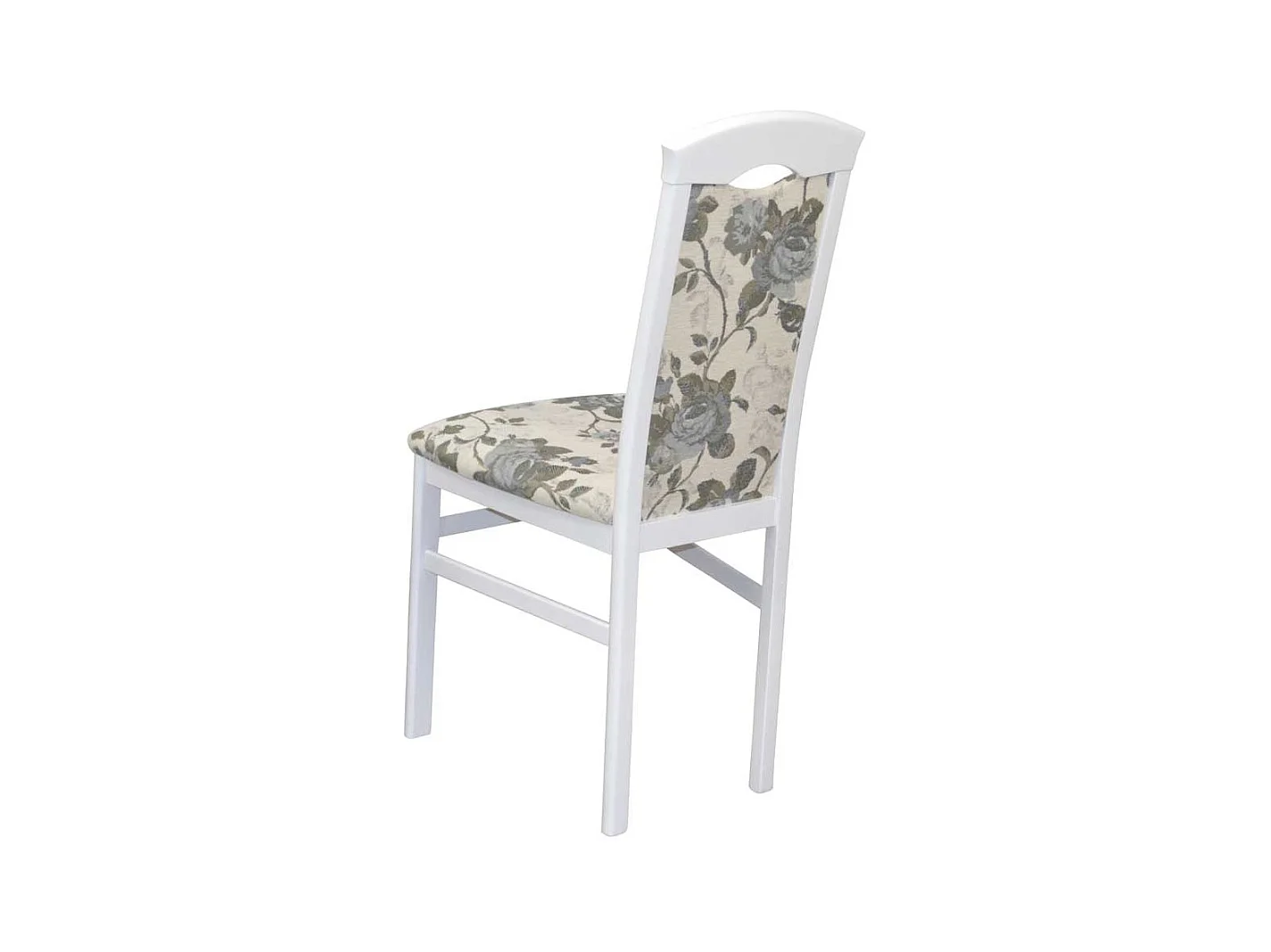 Esstisch Stühle geblümt in Beige und Weiß hoher Lehne (2er Set)