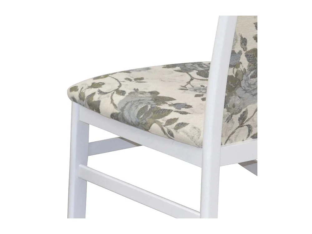 Esstisch Stühle geblümt in Beige und Weiß hoher Lehne (2er Set)