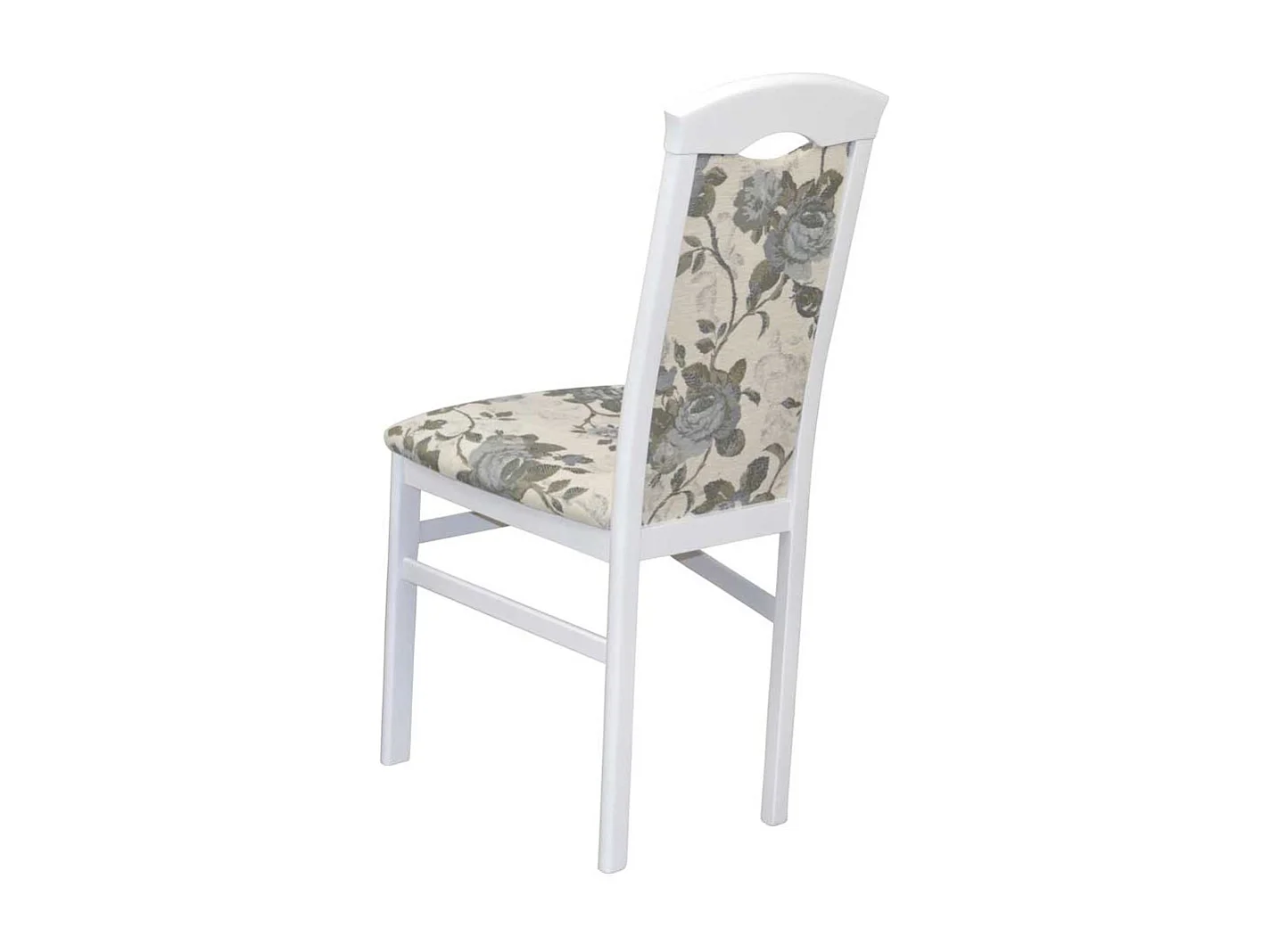 Esstisch Stühle geblümt in Beige und Weiß hoher Lehne (2er Set)