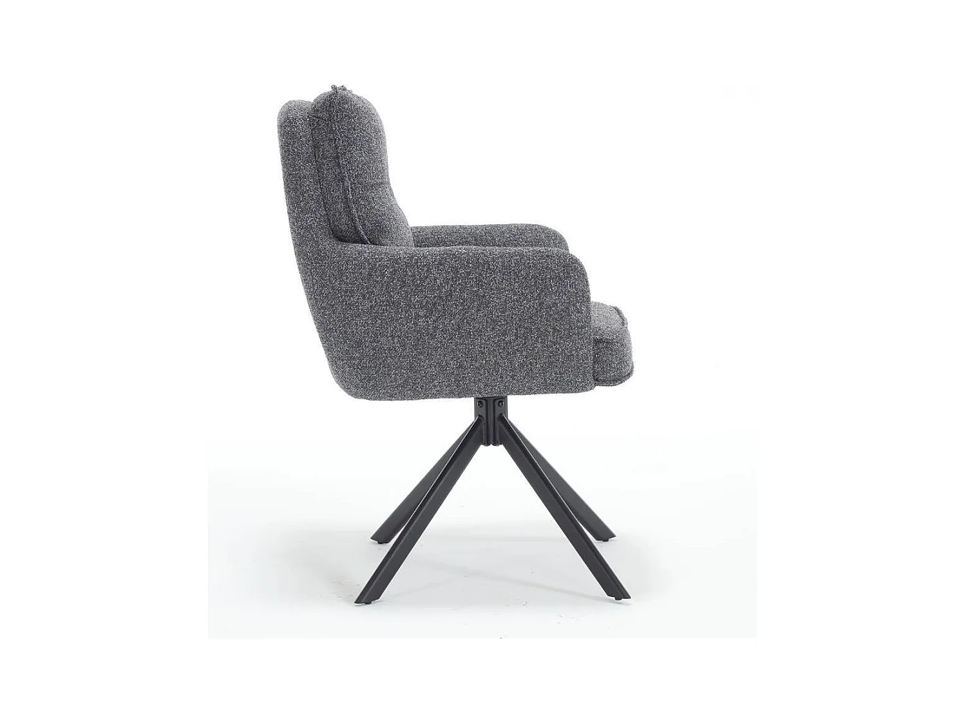 Esszimmerstuhl Armlehnstuhl in Anthrazit aus Strukturstoff