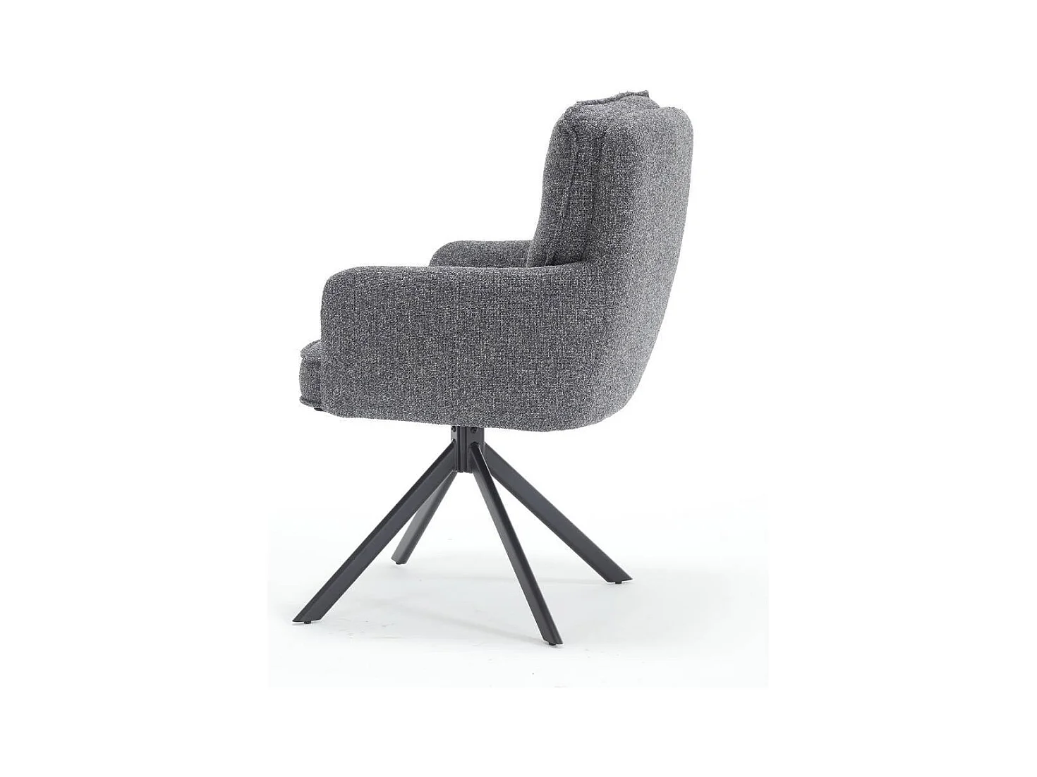 Esszimmerstuhl Armlehnstuhl in Anthrazit aus Strukturstoff