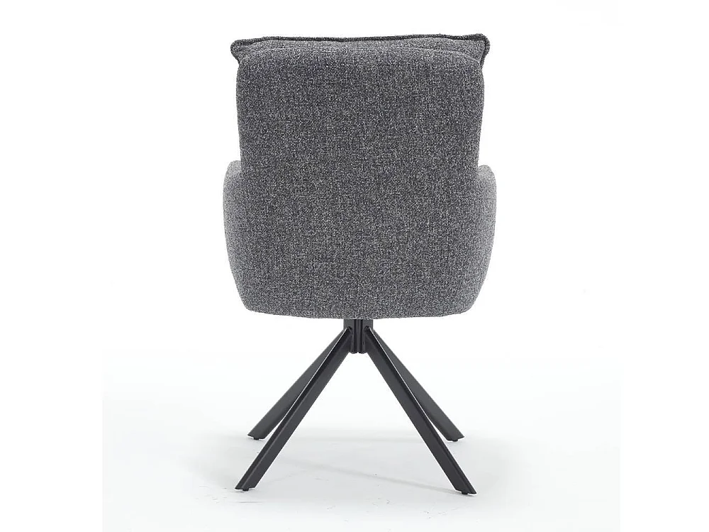 Esszimmerstuhl Armlehnstuhl in Anthrazit aus Strukturstoff