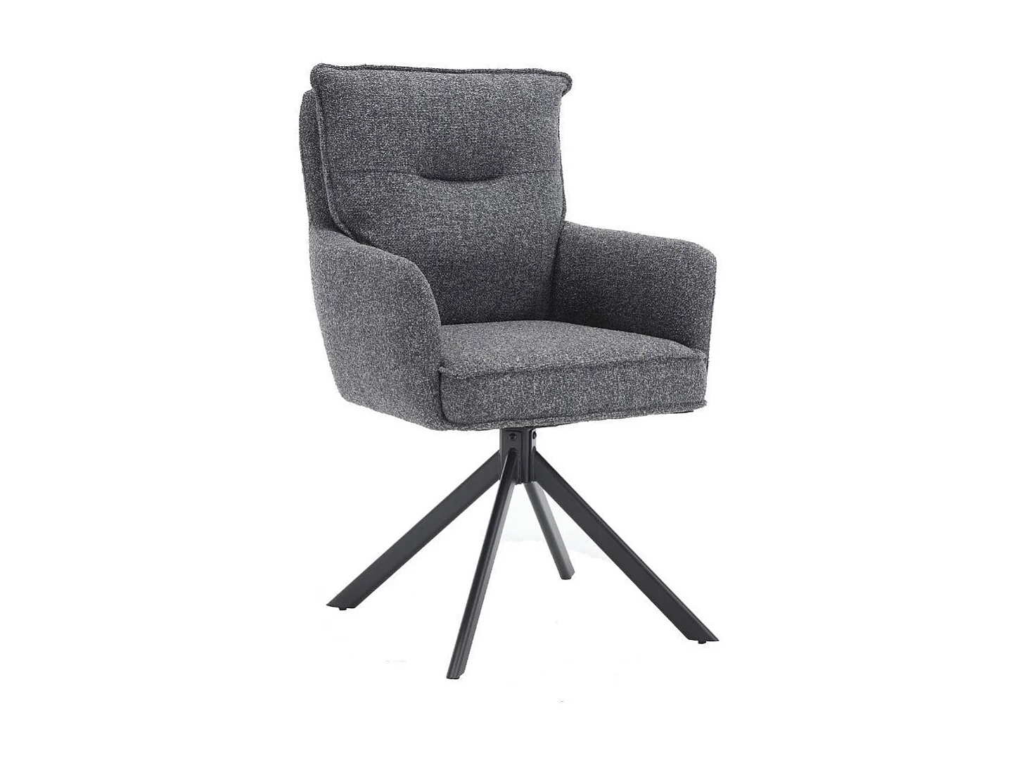 Esszimmerstuhl Armlehnstuhl in Anthrazit aus Strukturstoff