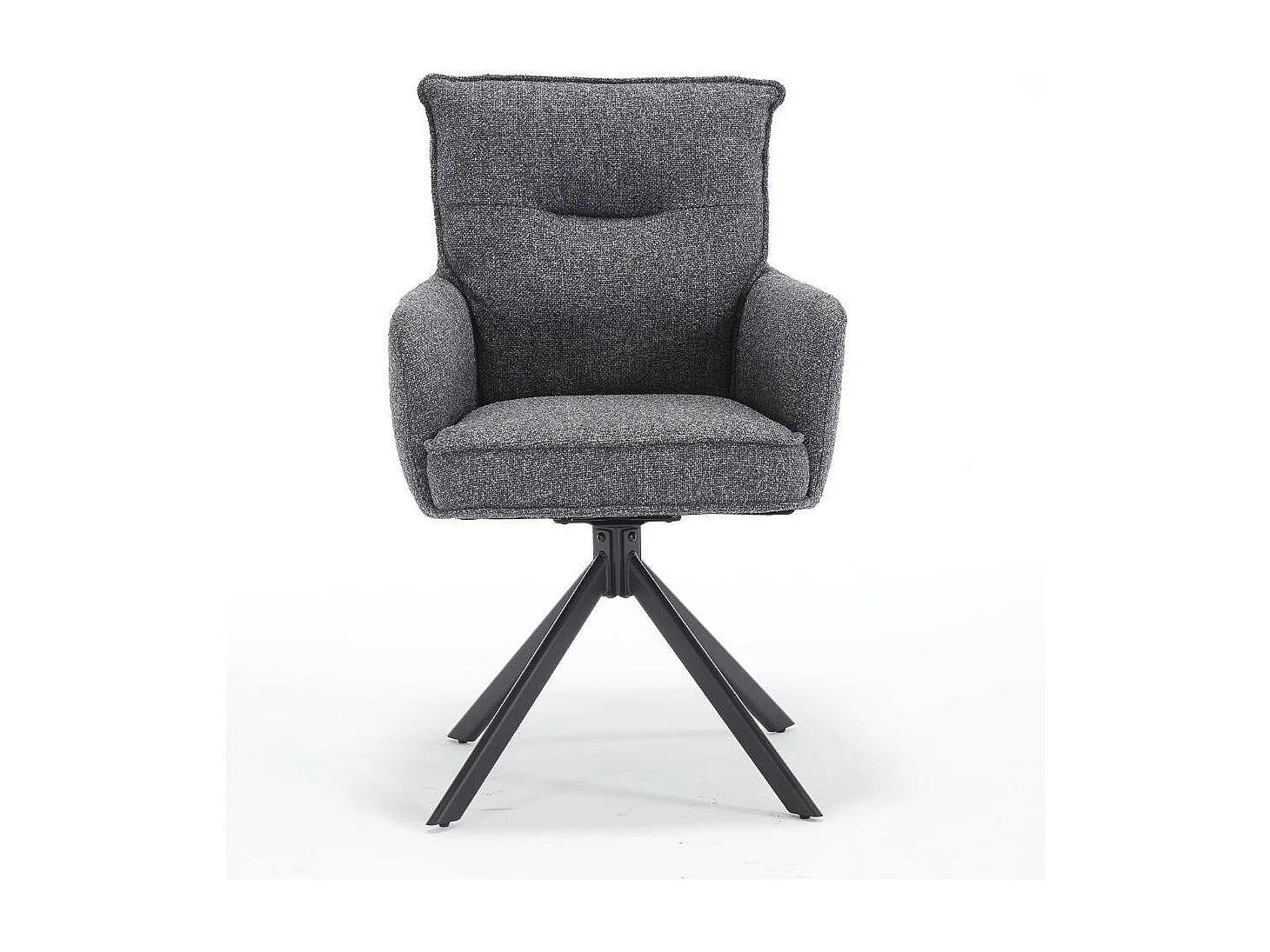 Esszimmerstuhl Armlehnstuhl in Anthrazit aus Strukturstoff