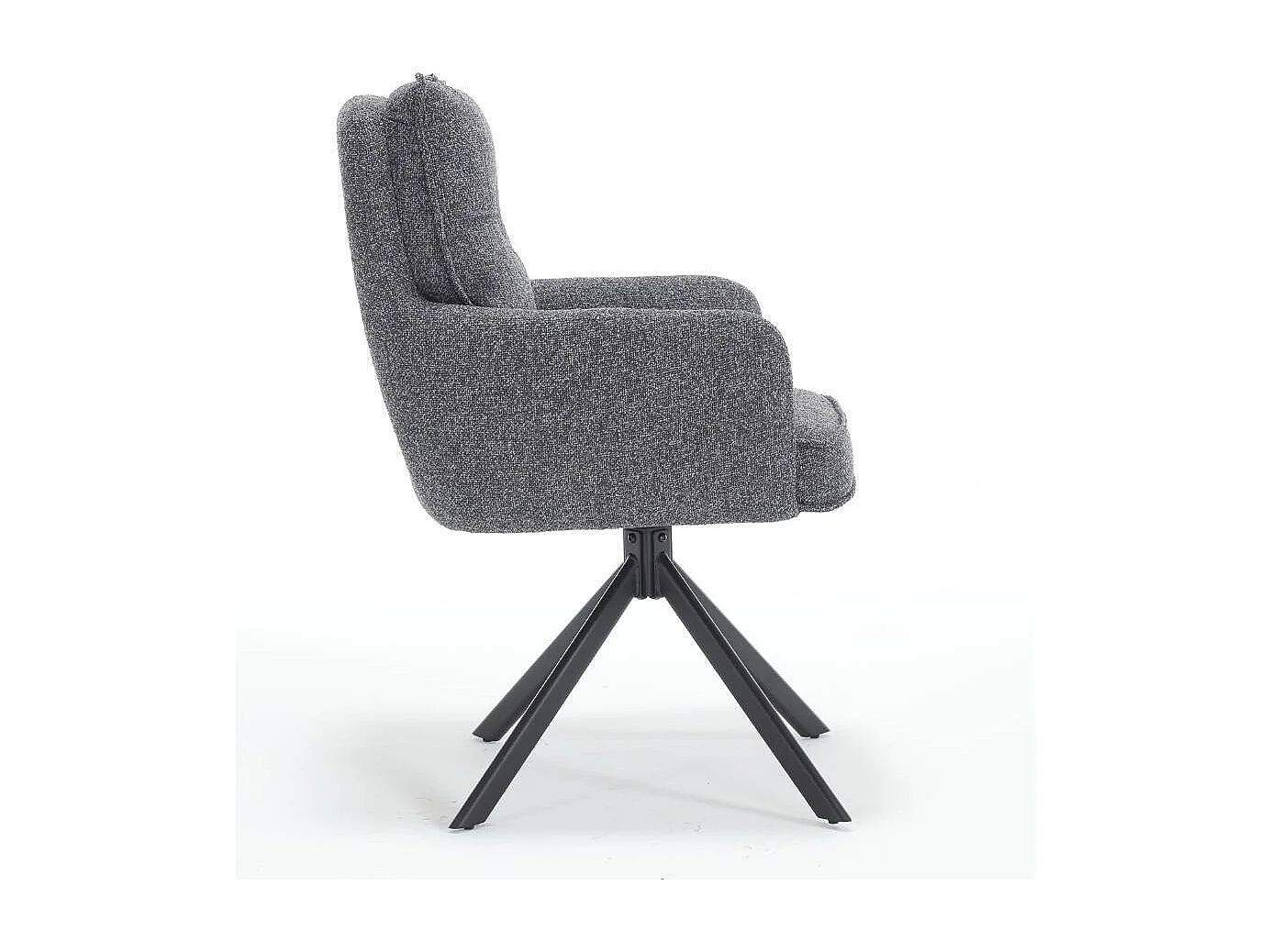 Esszimmerstuhl Armlehnstuhl in Anthrazit aus Strukturstoff