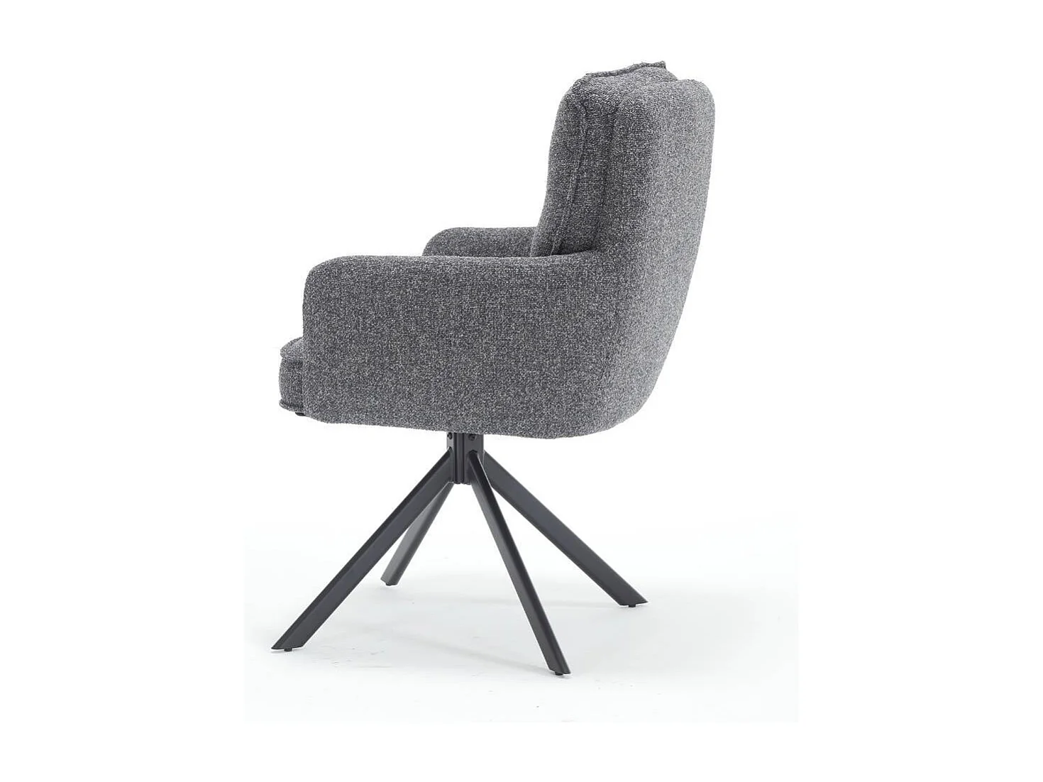 Esszimmerstuhl Armlehnstuhl in Anthrazit aus Strukturstoff