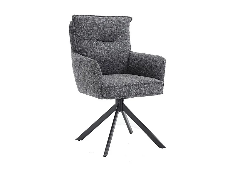 Esszimmerstuhl Armlehnstuhl in Anthrazit aus Strukturstoff