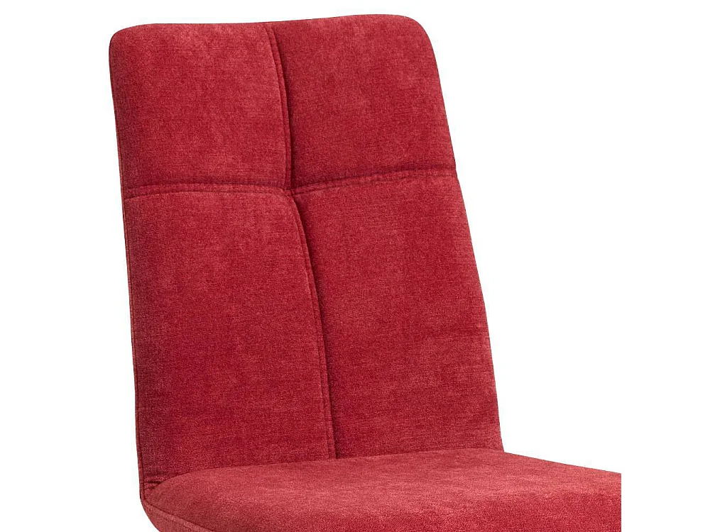 Esszimmerstuhl Polsterstuhl Esszimmer in Rot aus Flockstoff (2er Set)