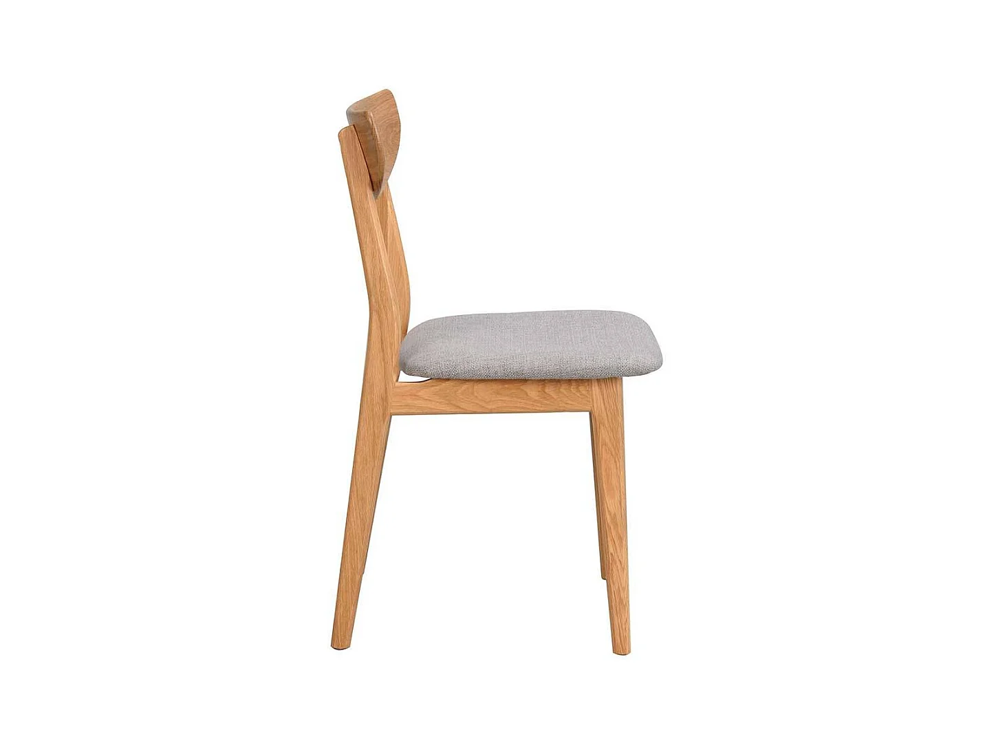 Echtholzstuehle mit Polstersitz Hellgrau (2er Set)