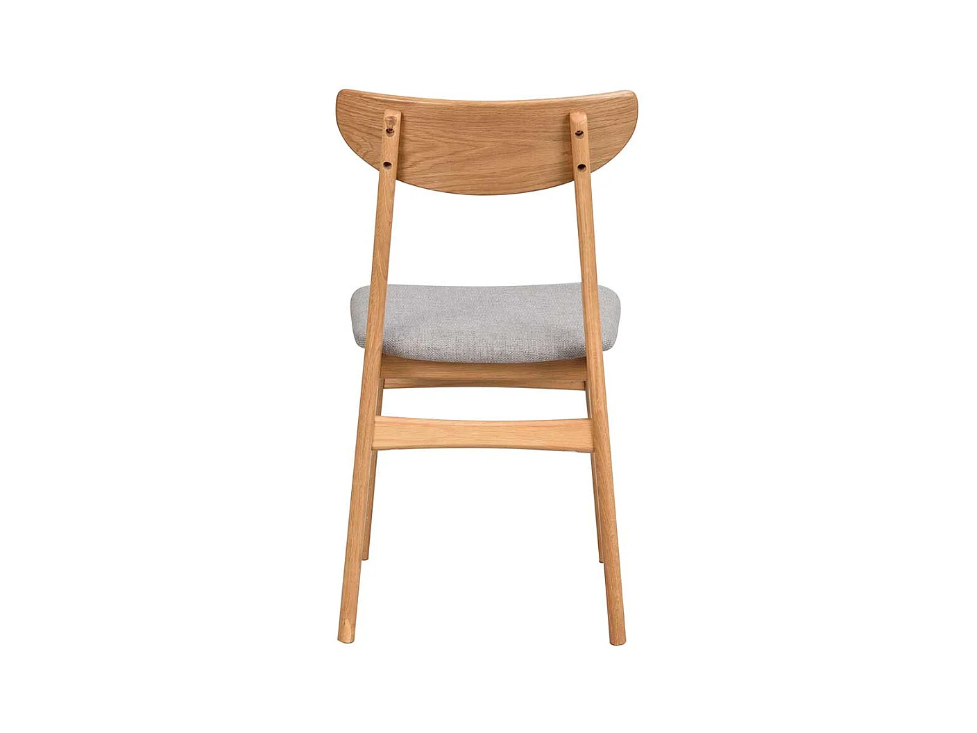 Echtholzstuehle mit Polstersitz Hellgrau (2er Set)