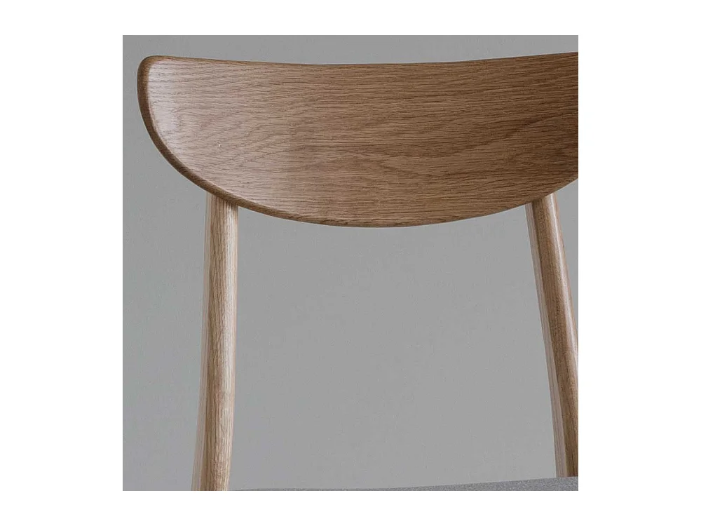 Echtholzstuehle mit Polstersitz Hellgrau (2er Set)