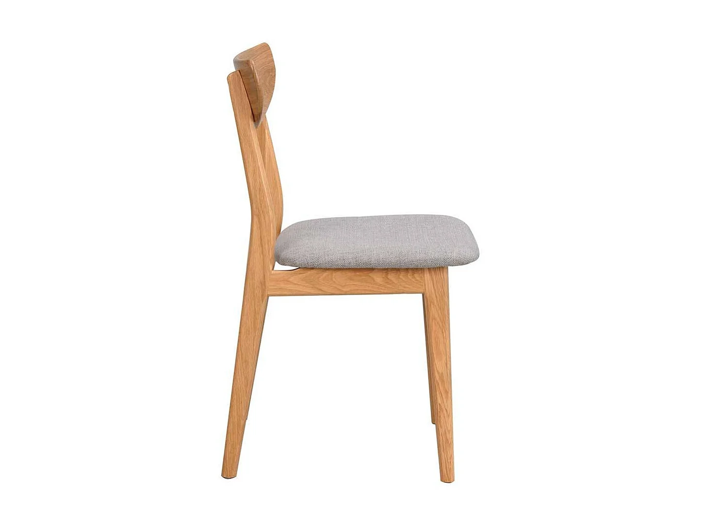 Echtholzstuehle mit Polstersitz Hellgrau (2er Set)