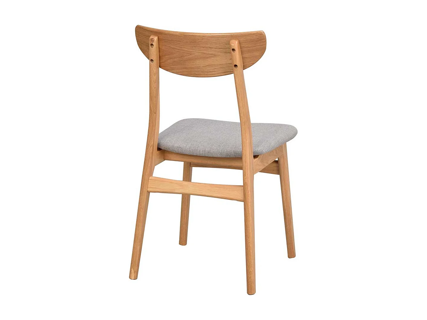 Echtholzstuehle mit Polstersitz Hellgrau (2er Set)