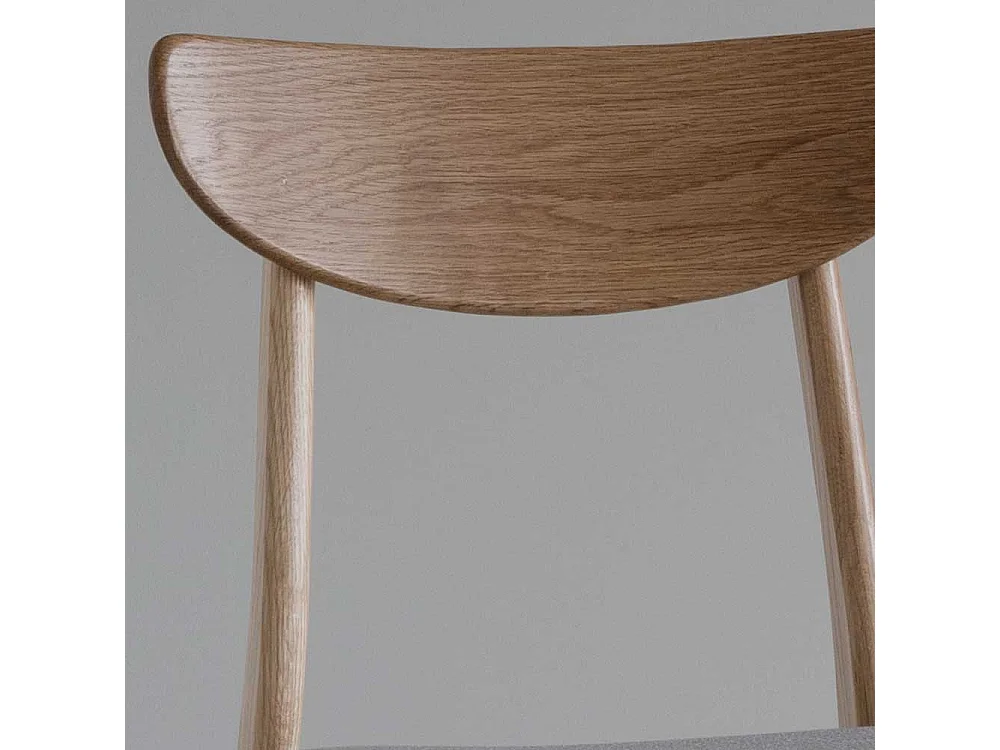 Echtholzstuehle mit Polstersitz Hellgrau (2er Set)