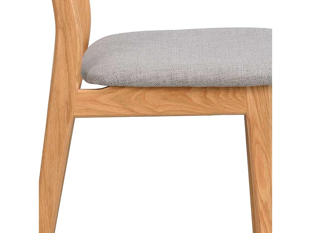 Echtholzstuehle mit Polstersitz Hellgrau (2er Set)