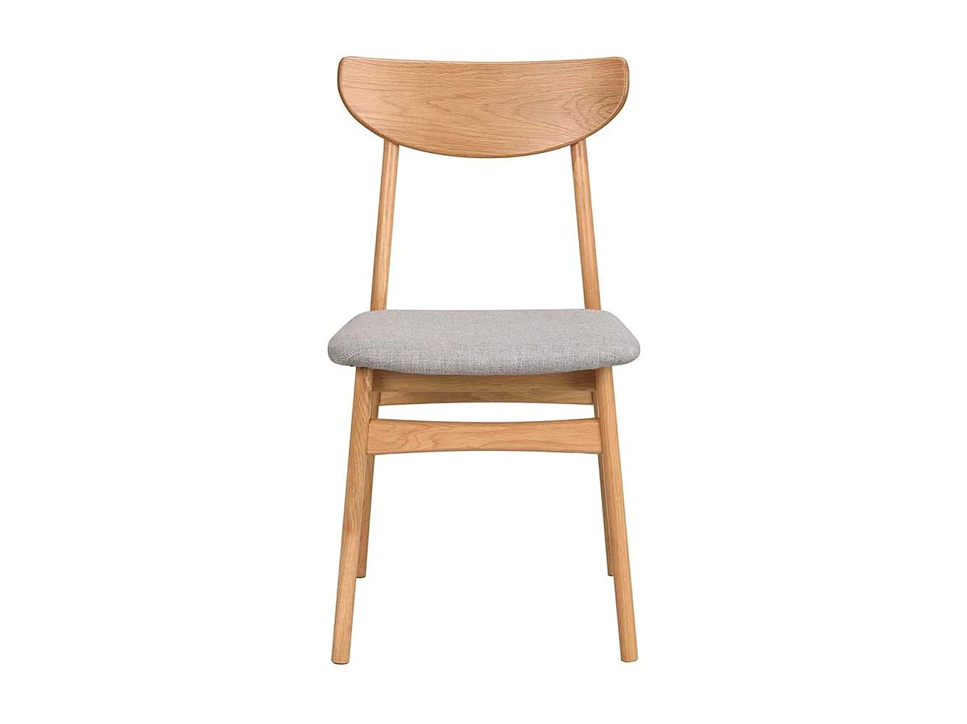 Echtholzstuehle mit Polstersitz Hellgrau (2er Set)