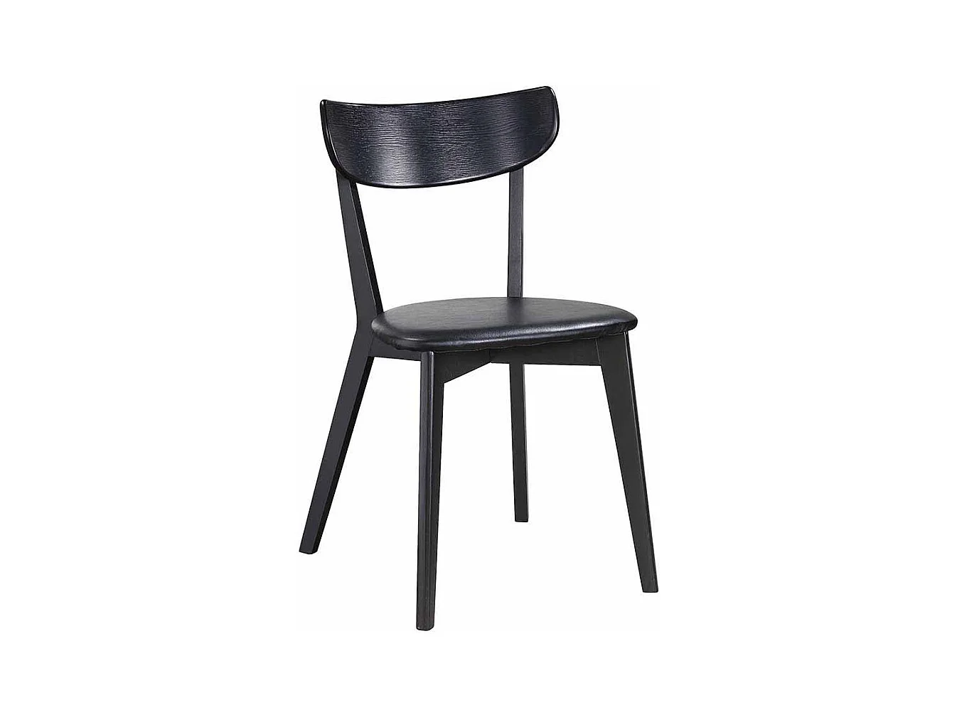 Esstischstuhl in Schwarz Eiche massiv gepolstert (2er Set)