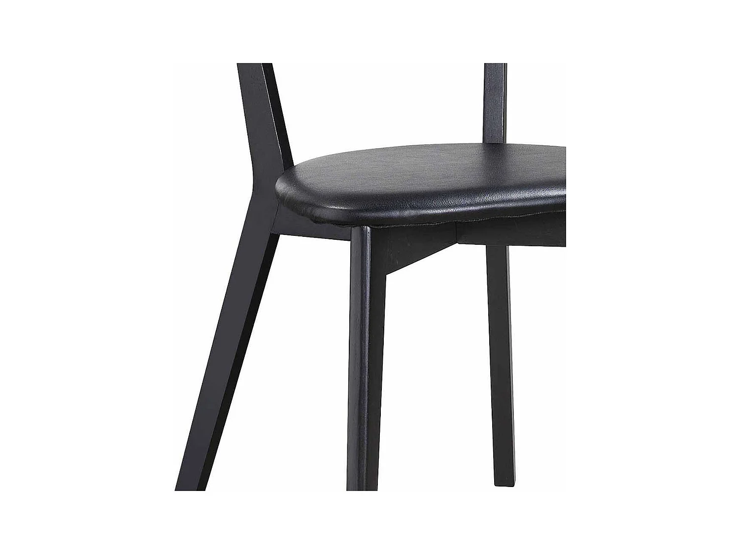 Esstischstuhl in Schwarz Eiche massiv gepolstert (2er Set)