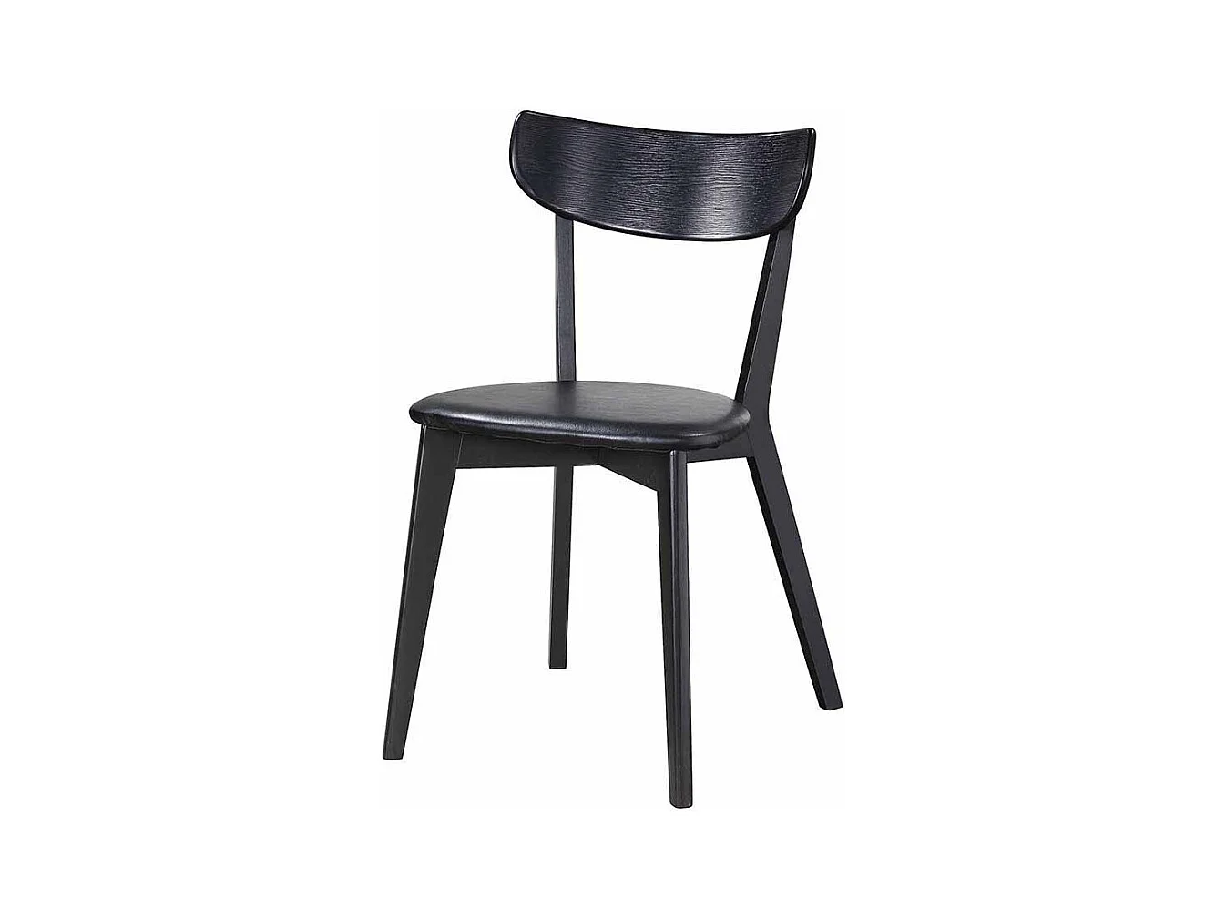 Esstischstuhl in Schwarz Eiche massiv gepolstert (2er Set)