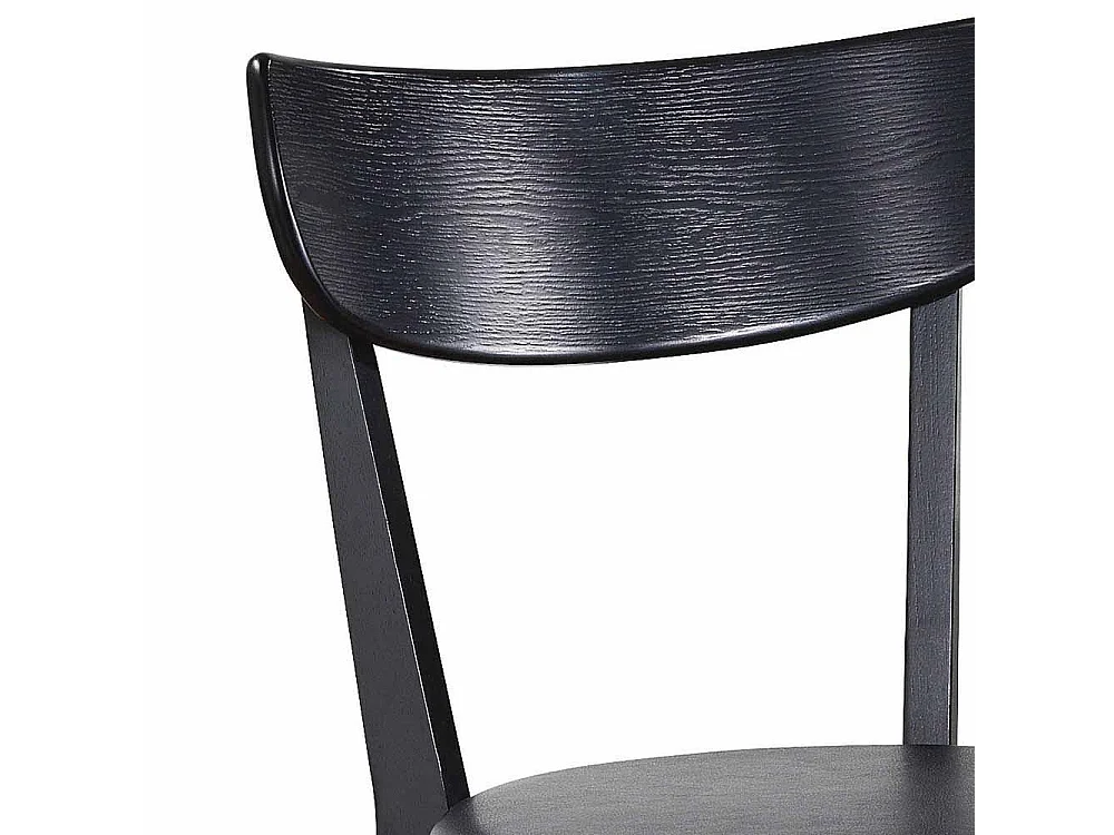 Esstischstuhl in Schwarz Eiche massiv gepolstert (2er Set)