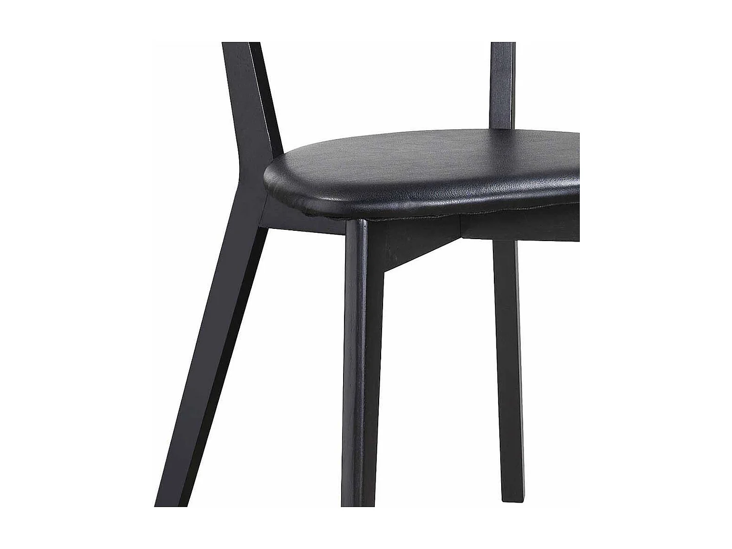 Esstischstuhl in Schwarz Eiche massiv gepolstert (2er Set)