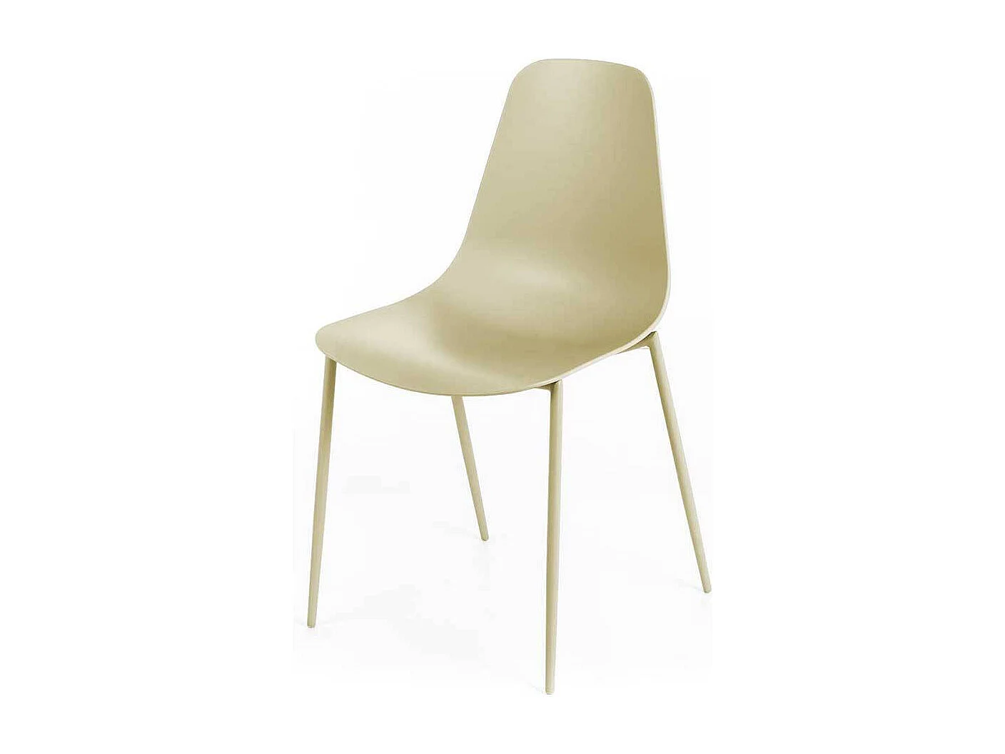 4 Stühle in Hellgelb Schalensitz & Metallgestell (4er Set)