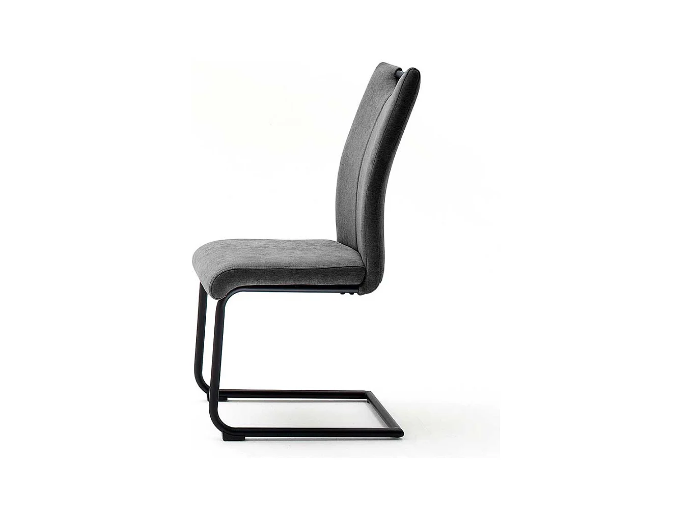 Schwingstühle in Grau Feingewebe Metallgestell (4er Set)