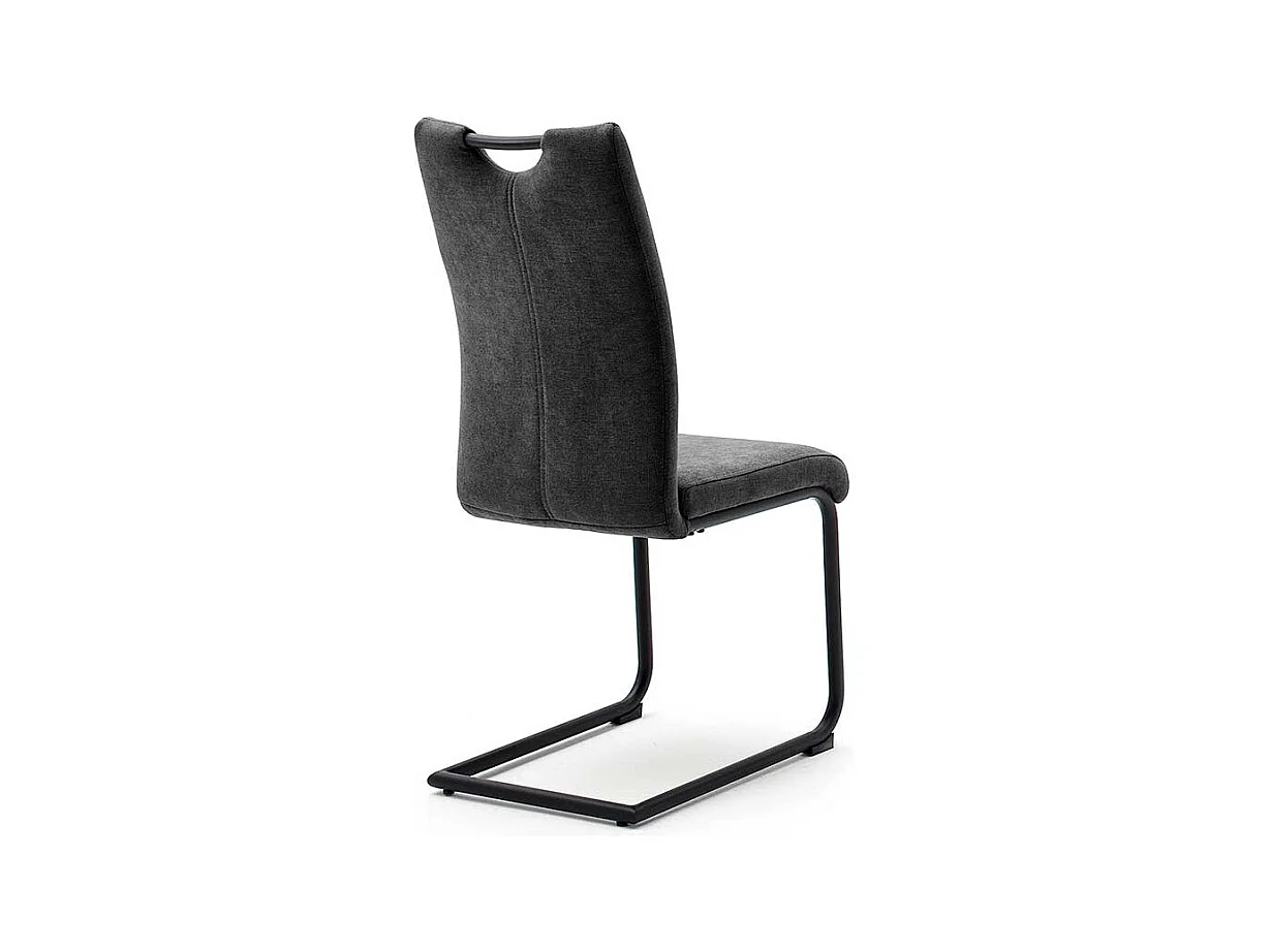 Schwingstühle in Grau Feingewebe Metallgestell (4er Set)