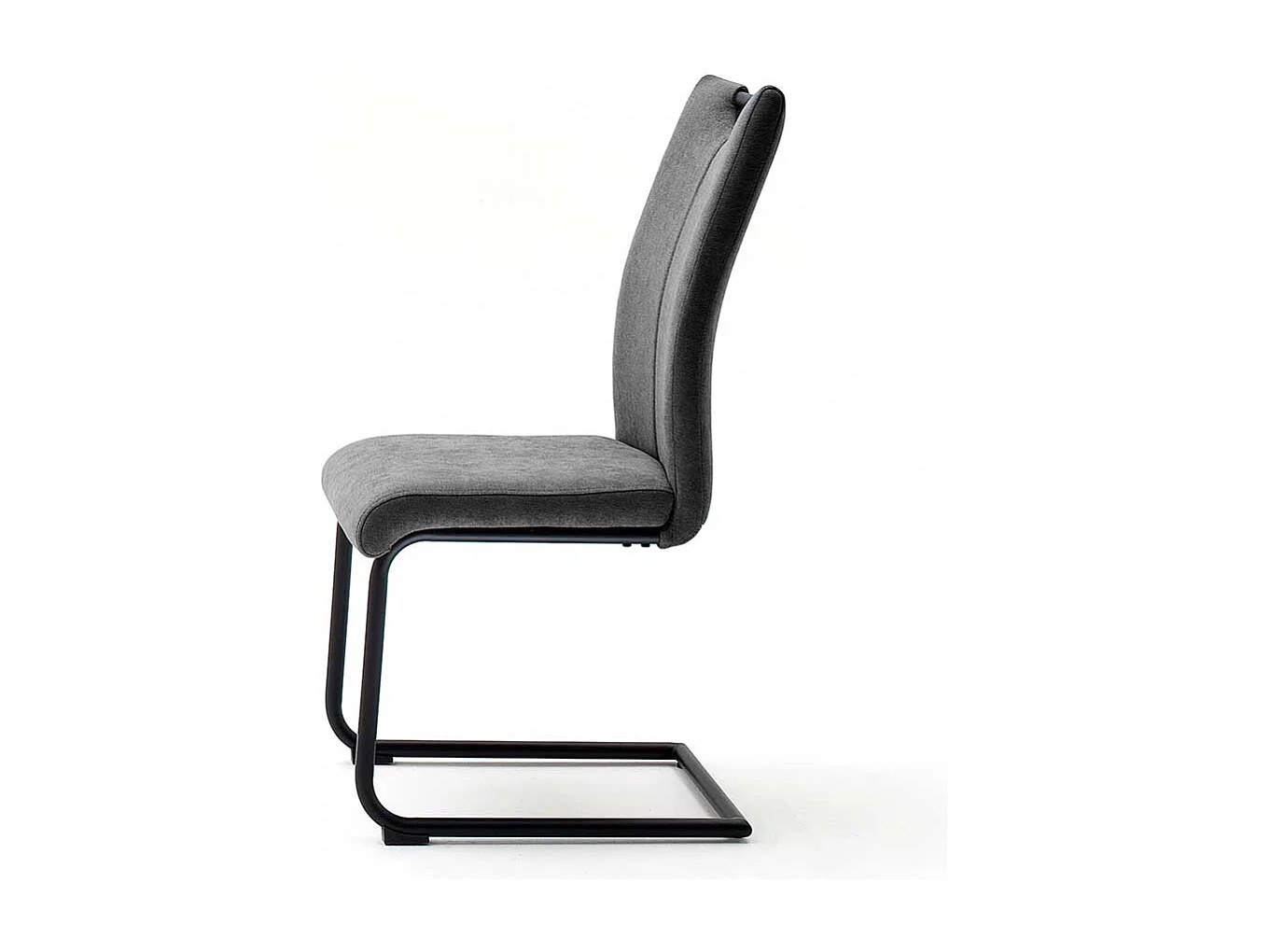 Schwingstühle in Grau Feingewebe Metallgestell (4er Set)