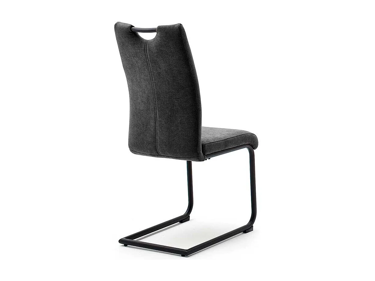 Schwingstühle in Grau Feingewebe Metallgestell (4er Set)