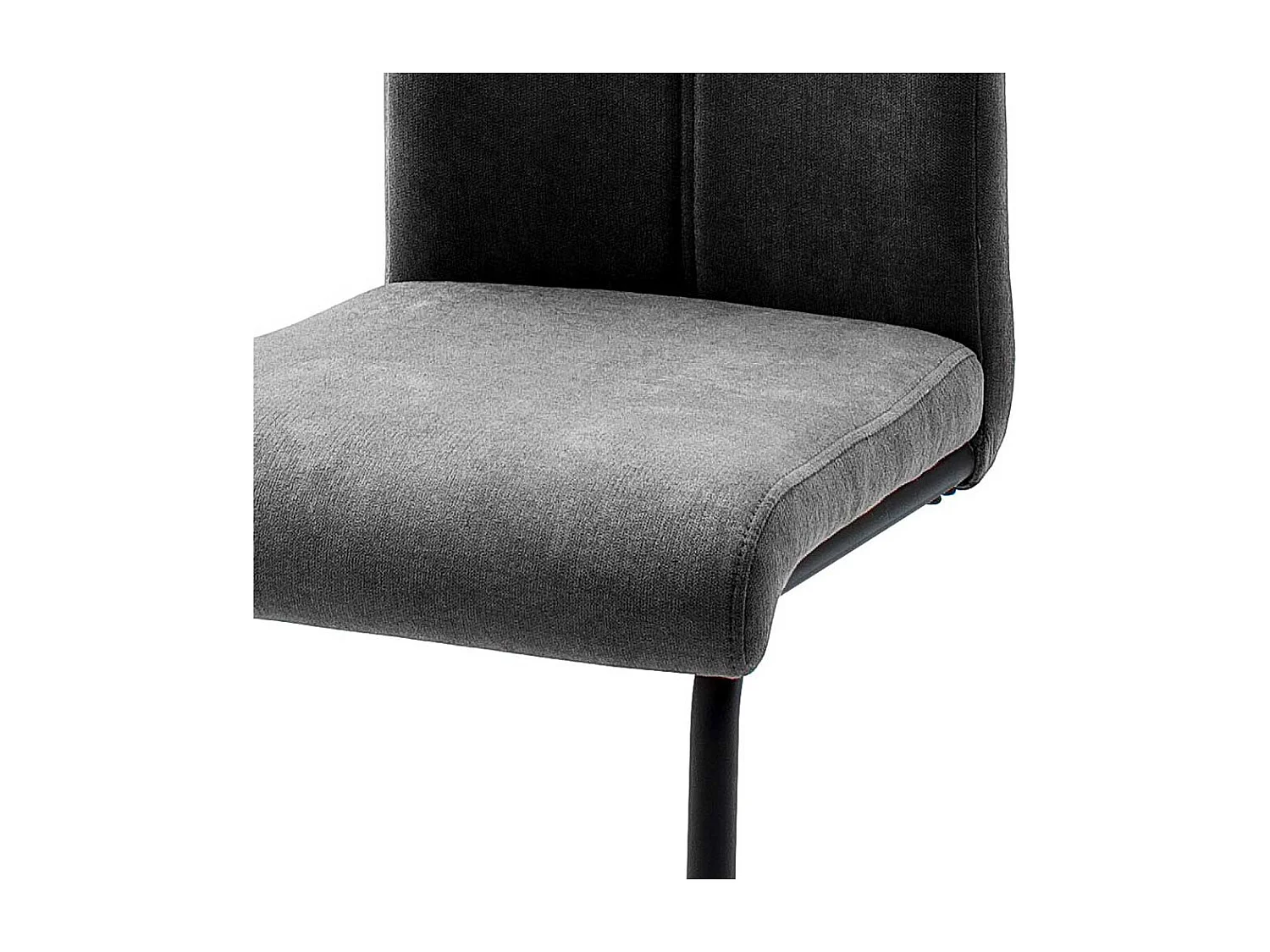 Schwingstühle in Grau Feingewebe Metallgestell (4er Set)