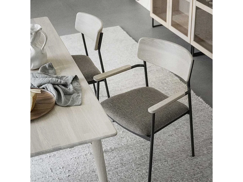 Armlehnstuhl Esszimmerarmlehnstuhl im Retrostil mit Rückenlehne aus Holz (2er Set)