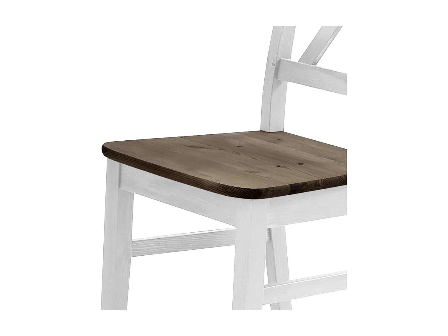 Esstischstuhl in Weiß Grau Landhaus Kiefer massiv (2er Set)