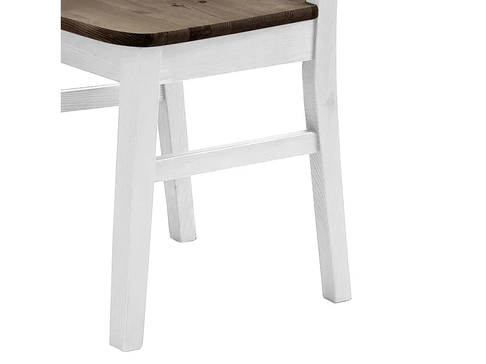 Esstischstuhl in Weiß Grau Landhaus Kiefer massiv (2er Set)