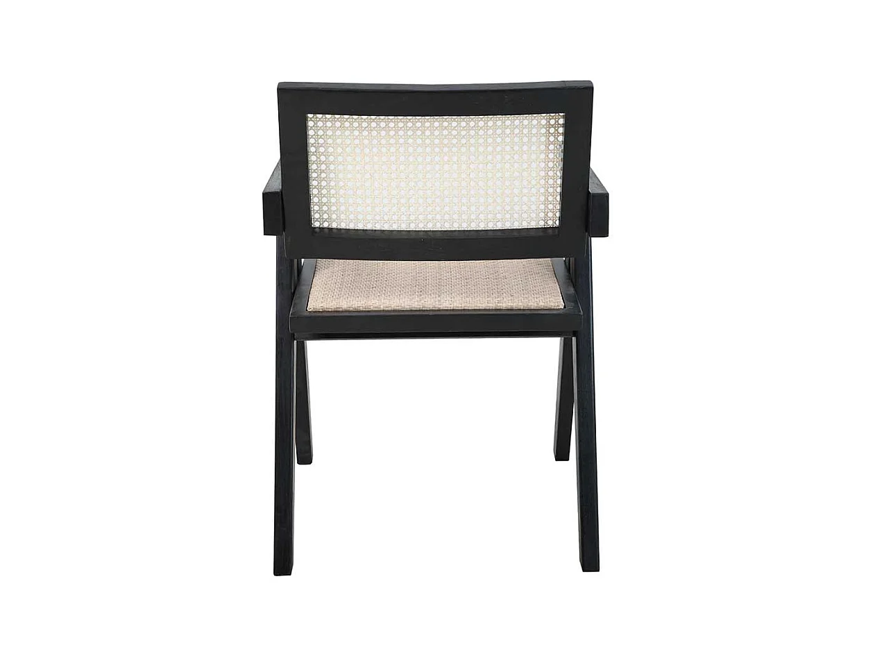 Armlehnstuhl Esszimmerstuhl in Beige und Schwarz