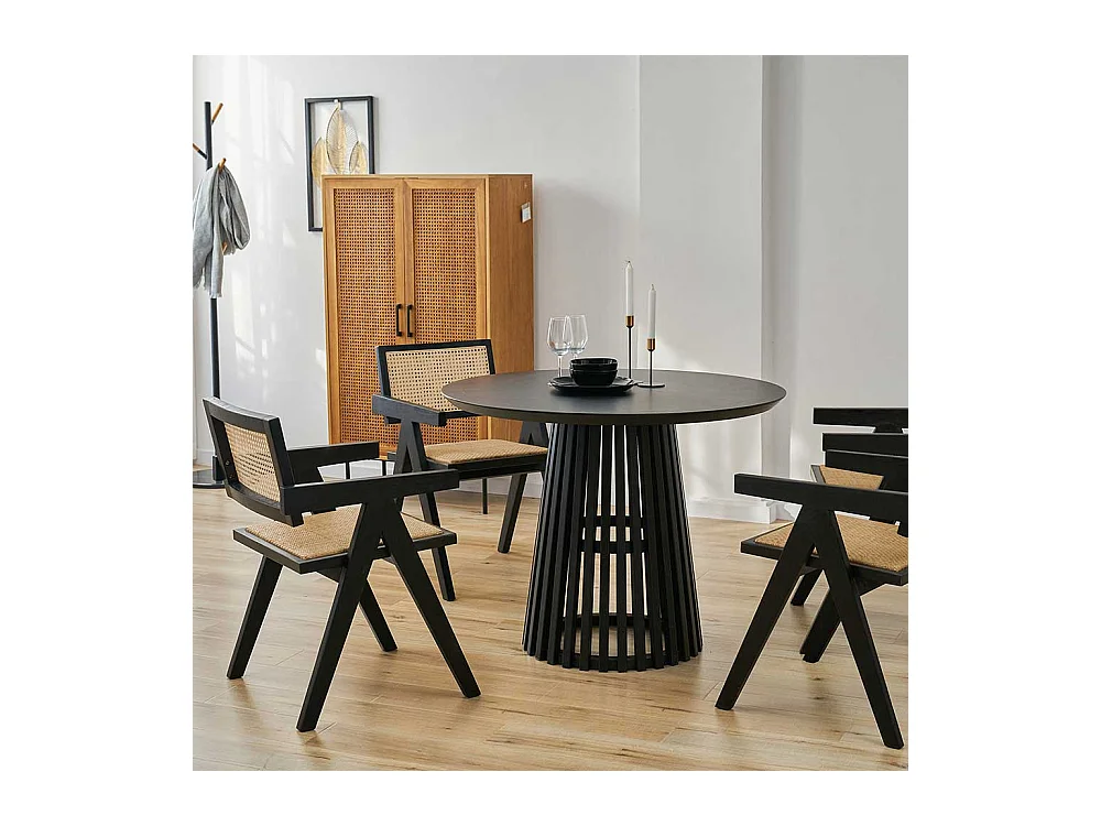 Armlehnstuhl Esszimmerstuhl in Beige und Schwarz